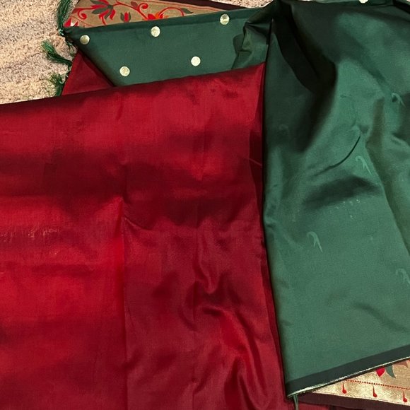 Big border Green Paithni silk saree - Picture 8 of 8